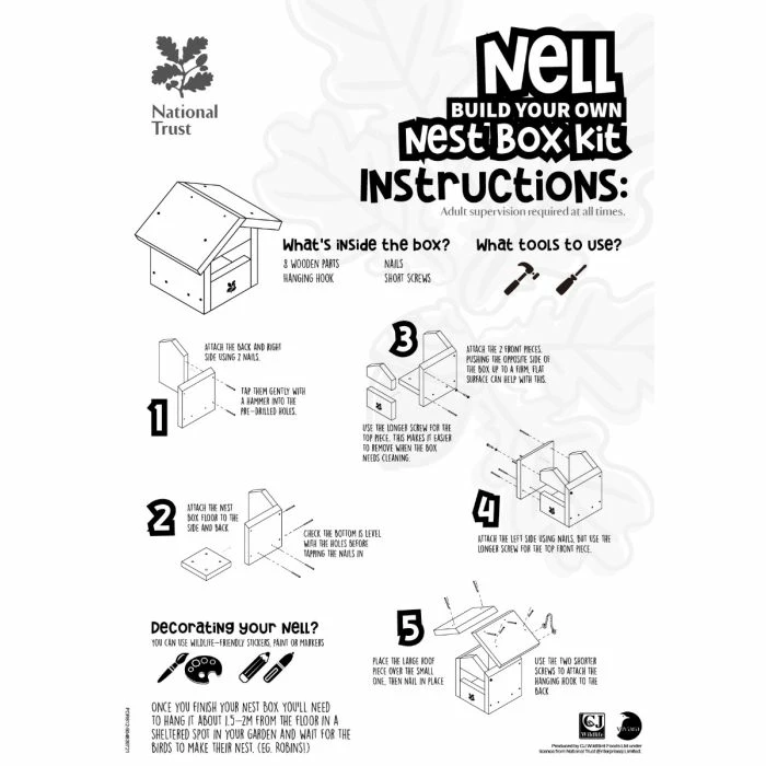 National Trust Kids Build-Your-Own Nell Nest Box Kit - Image 8